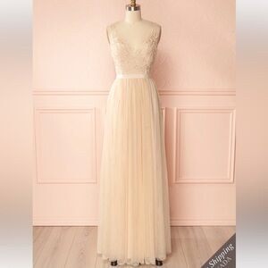 Cream floor length dress - size M - brand Maniju - bought in 2019 never worn